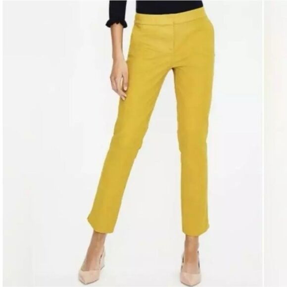 Boden Women’s Cut Richmond 3/4 Cropped Tailored Citrine Yellow Trousers Size 8P - Picture 1 of 8